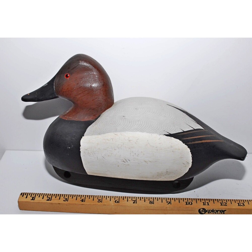 Drake Canvas Back Hollow Working Duck Decoy by John G. Nelson 1986 Hand Carved